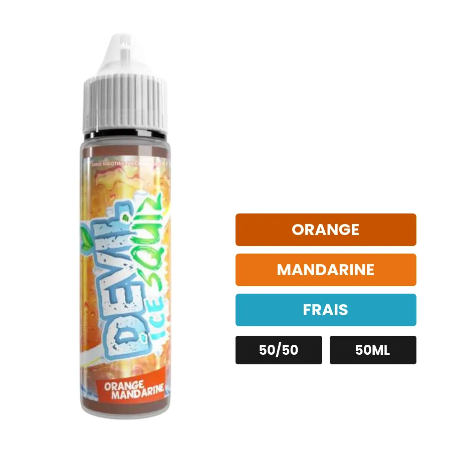 E-liquide Orange Mandarine Ice d'Avap, 50 ml, saveurs orange, mandarine et frais.