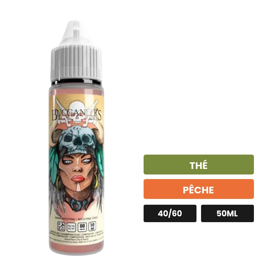 E-liquide Kalypso d'Avap, 50 ml, saveurs thé et pêche.