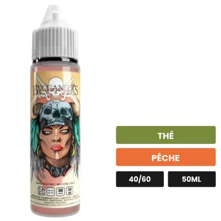 E-liquide Kalypso d'Avap, 50 ml, saveurs thé et pêche.