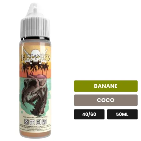 E-liquide Skull Island d'Avap, 50 ml, saveurs banane et coco.