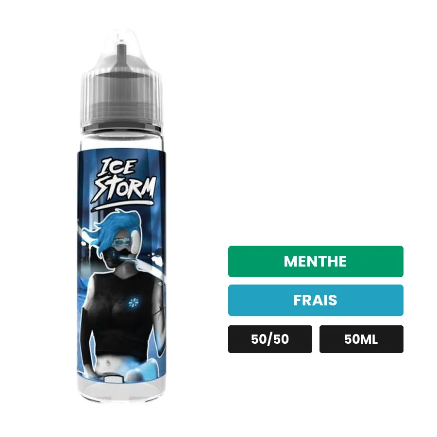 E-liquide Ice Storm d'Avap, 50 ml, saveurs menthe et frais.