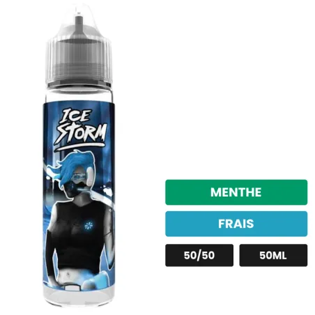 E-liquide Ice Storm d'Avap, 50 ml, saveurs menthe et frais.