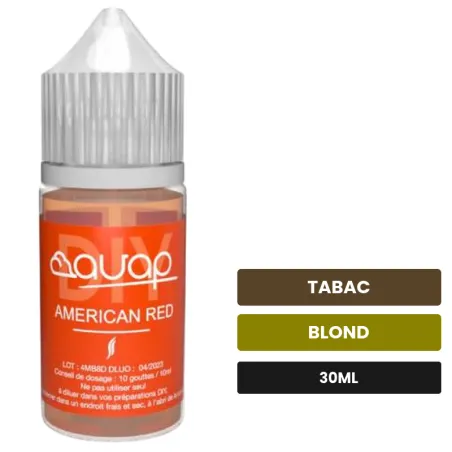 Arome concentre American Red d'Avap, 30 ml, saveurs tabac et blond.