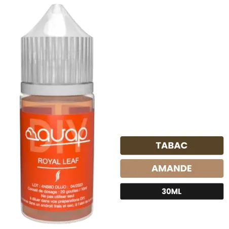 Arome concentre Royal Leaf d'Avap, 30 ml, saveurs tabac et amande.