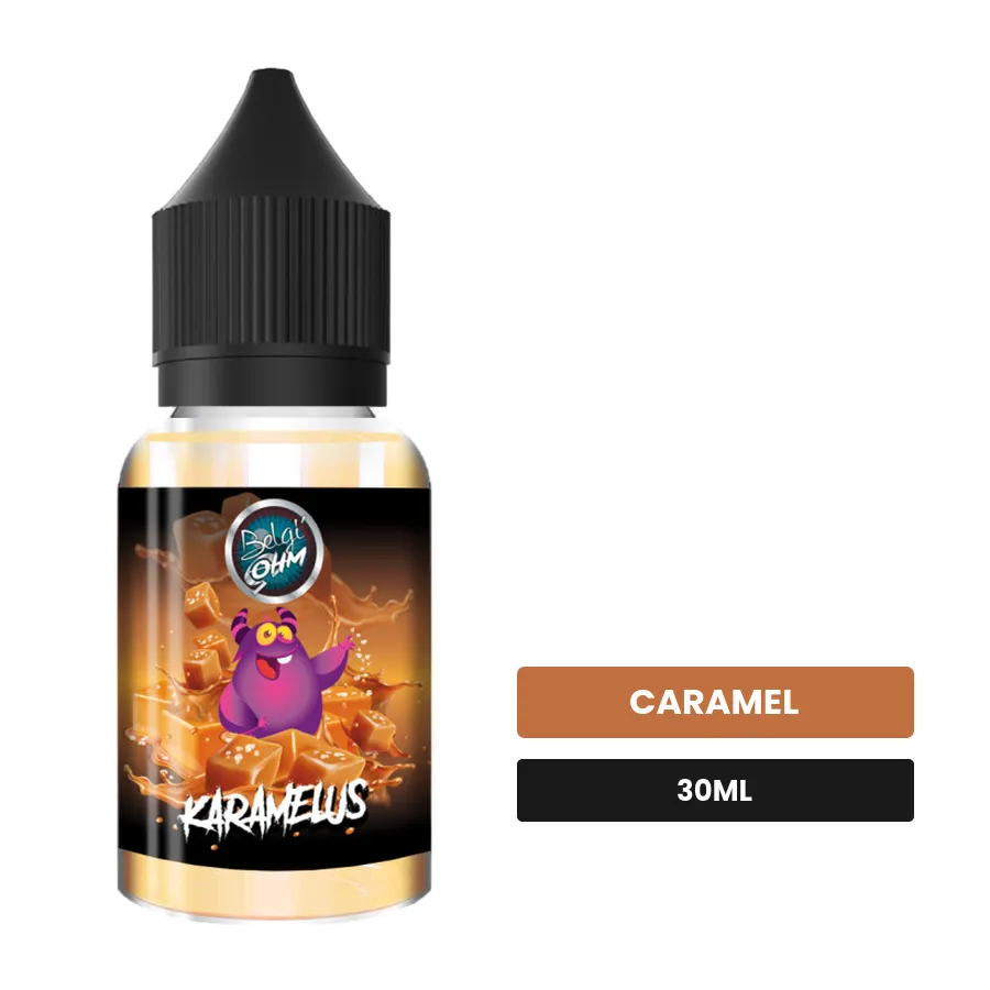 Arome concentre Karamelus de Belgi'ohm, 30 ml, saveur caramel.