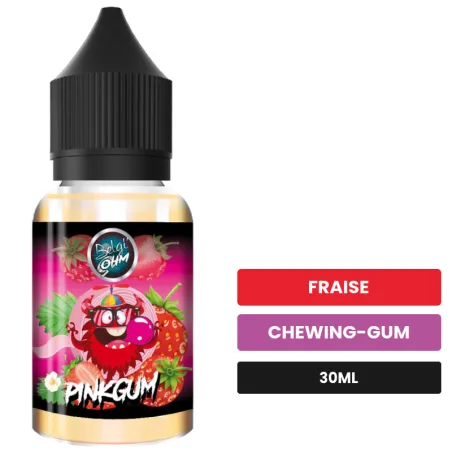 Arome concentre Pinkgum de Belgi'ohm, 30 ml, saveurs fraise et chewing-gum.