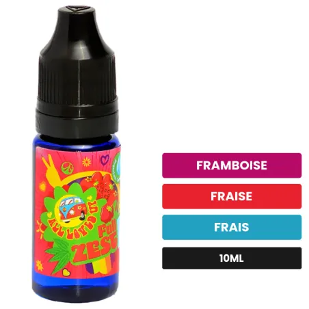 Arome concentre Full Zest de Big Mouth, 10 ml, saveurs framboise, fraise et frais, sans nicotine — arôme à diluer de nicotine.