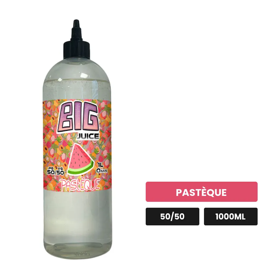 E-liquide Pastèque de Big Juice, 1000 ml, saveur pastèque, sans nicotine de nicotine.