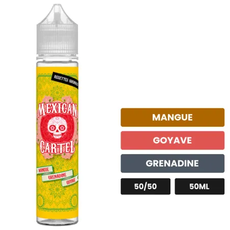 E-liquide Mangue Grenadine Goyave de Mexican Cartel, 50 ml, saveurs mangue, goyave et grenadine, sans nicotine — prêt à.