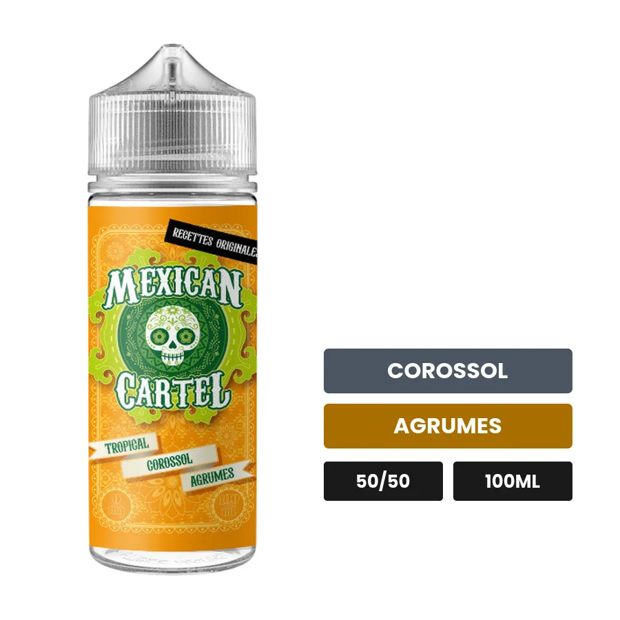 E-liquide Tropical Corossol Agrumes de Mexican Cartel, 100 ml, saveurs corossol et agrumes, sans nicotine — prêt à booster.