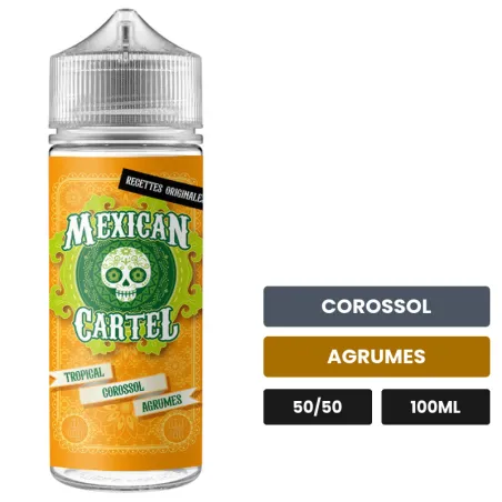 E-liquide Tropical Corossol Agrumes de Mexican Cartel, 100 ml, saveurs corossol et agrumes, sans nicotine — prêt à booster.