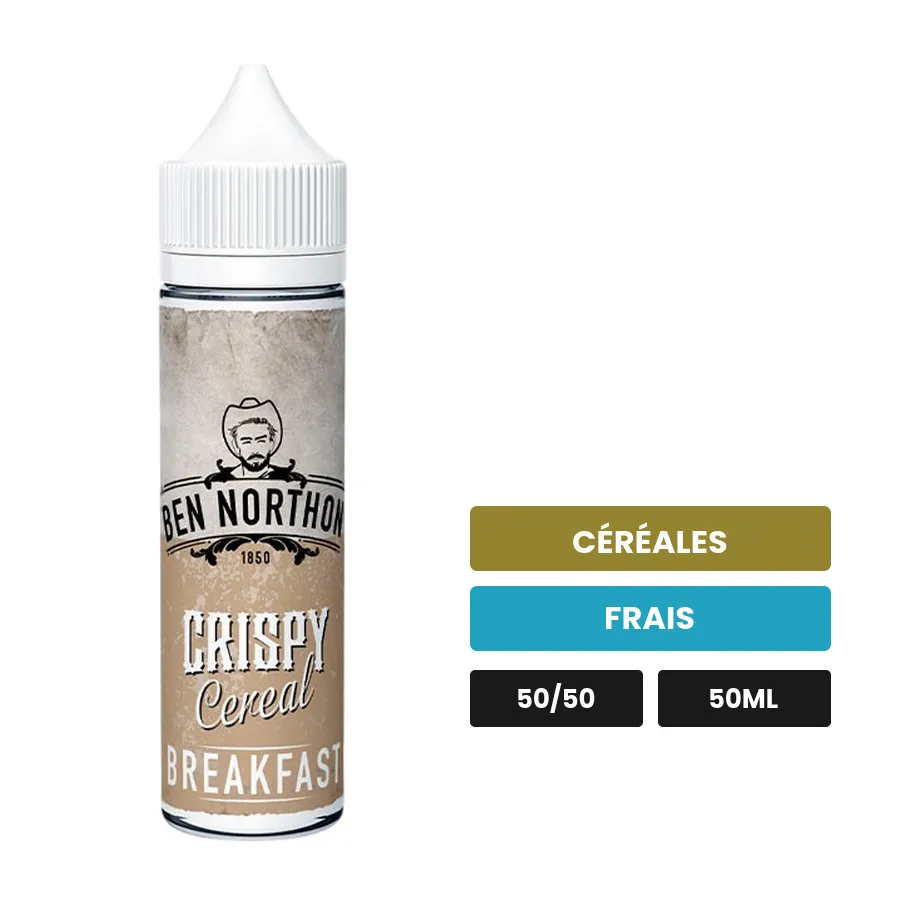 E-liquide Crispy Cereal de Ben Northon, 50 ml, saveurs céréales et frais.