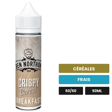 E-liquide Crispy Cereal de Ben Northon, 50 ml, saveurs céréales et frais.