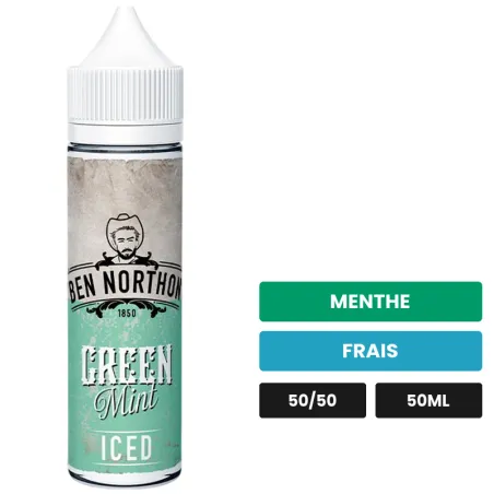 E-liquide Green Mint de Ben Northon, 50 ml, saveurs menthe et frais.