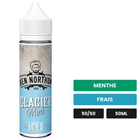 E-liquide Glacier Mint de Ben Northon, 50 ml, saveurs menthe et frais.