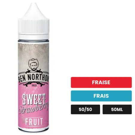E-liquide Sweet Strawberry de Ben Northon, 50 ml, saveurs fraise et frais.
