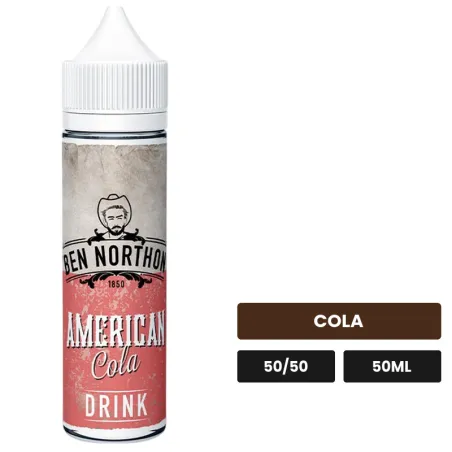 E-liquide American Cola de Ben Northon, 50 ml, saveur cola.