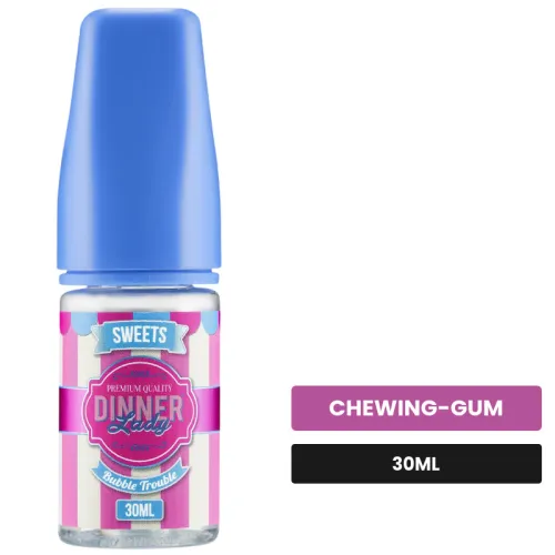 Arome concentre Bubble Trouble de Dinner Lady, 30 ml, saveur chewing-gum, sans nicotine — arôme à diluer de nicotine.