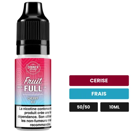 E-liquide Cherry Ice de Dinner Lady, 10 ml, saveurs cerise et frais, 10 mg de nicotine.