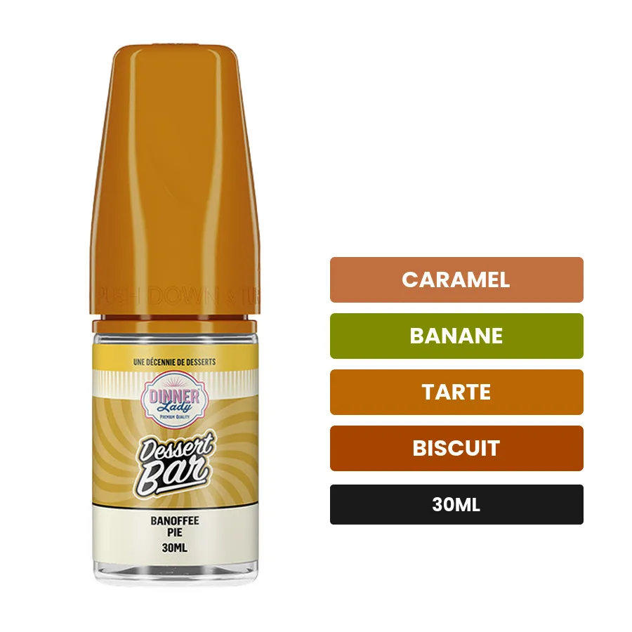 Arome concentre Banoffee Pie de Dinner Lady, 30 ml, saveurs caramel, banane, tarte et 1 autre.