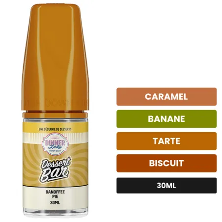 Arome concentre Banoffee Pie de Dinner Lady, 30 ml, saveurs caramel, banane, tarte et 1 autre.