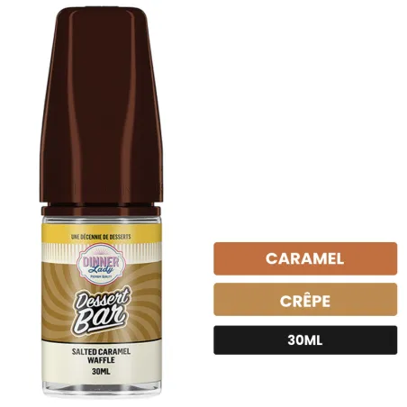 Arome concentre Salted Caramel Waffle de Dinner Lady, 30 ml, saveurs caramel et crêpe.