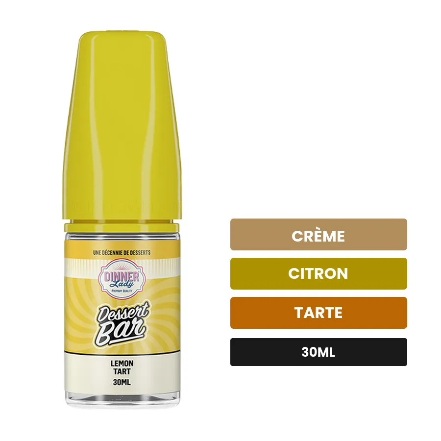 Arome concentre Lemon Tart Dessert Bar de Dinner Lady, 30 ml, saveurs crème, citron et tarte.