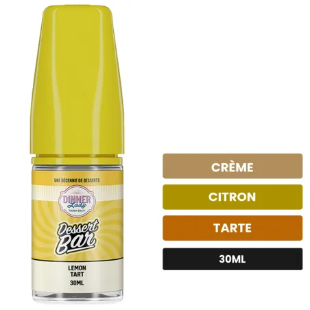 Arome concentre Lemon Tart Dessert Bar de Dinner Lady, 30 ml, saveurs crème, citron et tarte.