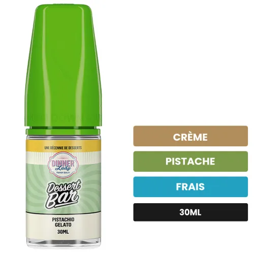 Arome concentre Pistachio Gelato de Dinner Lady, 30 ml, saveurs crème, pistache et frais.
