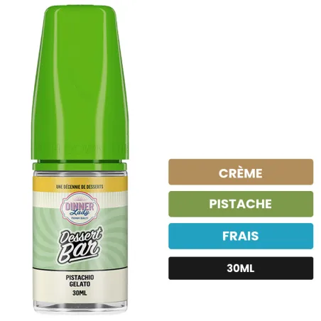 Arome concentre Pistachio Gelato de Dinner Lady, 30 ml, saveurs crème, pistache et frais.