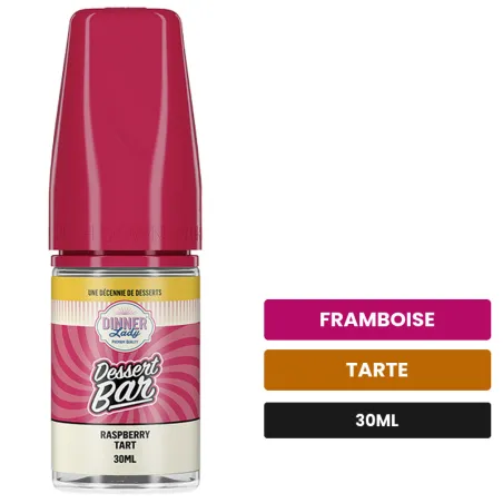 Arome concentre Raspberry Tart de Dinner Lady, 30 ml, saveurs framboise et tarte.