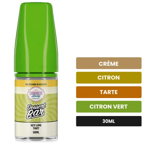Arome concentre Key Lime Tart de Dinner Lady, 30 ml, saveurs crème, citron, tarte et 2 autres.