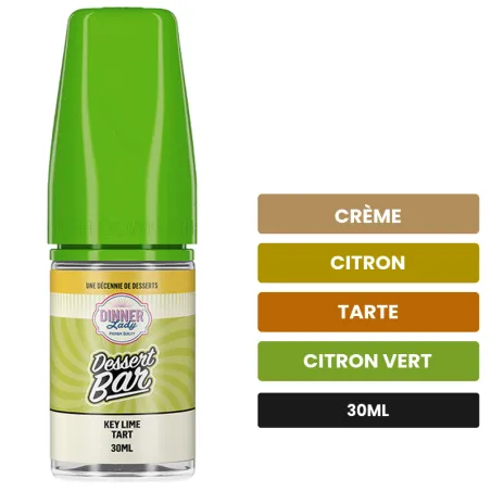 Arome concentre Key Lime Tart de Dinner Lady, 30 ml, saveurs crème, citron, tarte et 2 autres.
