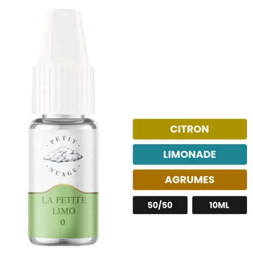 E-liquide La Petite Limo de Petit Nuage, 10 ml, saveurs citron, limonade et agrumes.