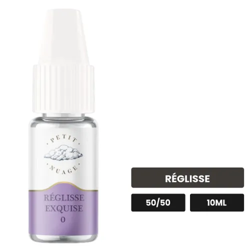 E-liquide Réglisse Exquise de Petit Nuage, 10 ml, saveur réglisse.
