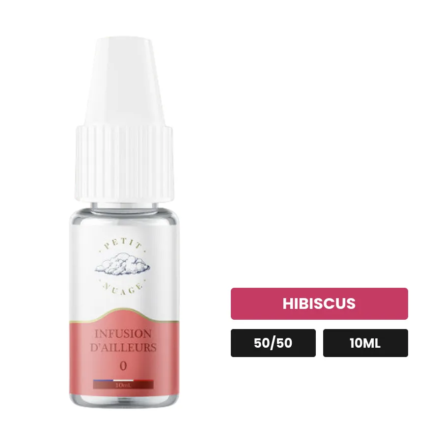E-liquide Infusion d'Ailleurs de Petit Nuage, 10 ml, saveur hibiscus.