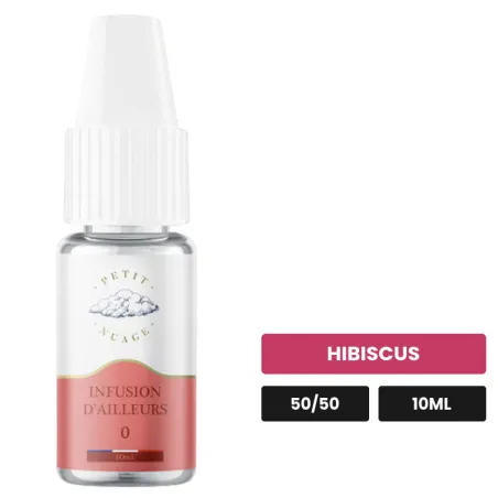 E-liquide Infusion d'Ailleurs de Petit Nuage, 10 ml, saveur hibiscus.