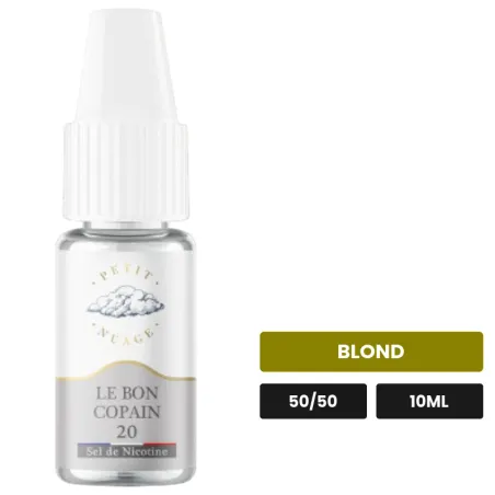 E-liquide Le Bon Copain de Petit Nuage, 10 ml, saveur blond, 10 mg de nicotine.