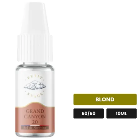 E-liquide Grand Canyon de Petit Nuage, 10 ml, saveur blond, 10 mg de nicotine.