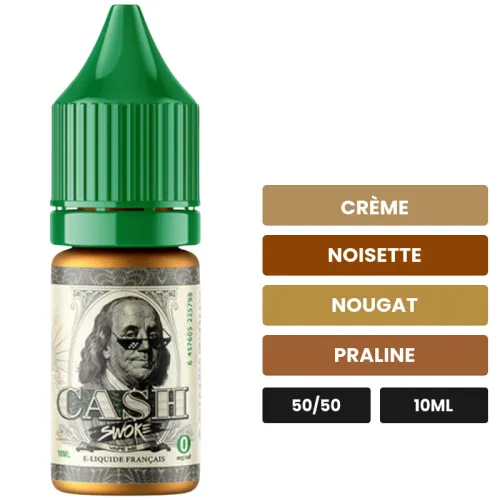E-liquide Cash de Swoke, 10 ml, saveurs crème, noisette, nougat et 1 autre, 3 mg de nicotine.