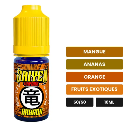 E-liquide Dragon de Swoke, 10 ml, saveurs mangue, ananas, orange et 1 autre.