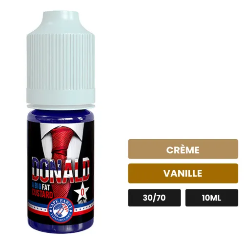 E-liquide Donald de Swoke, 10 ml, saveurs crème et vanille.