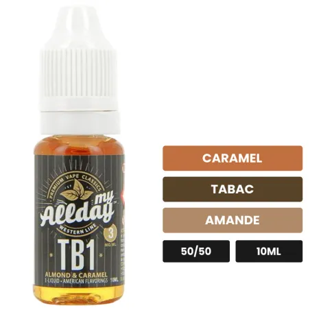 E-liquide Tb1 de Swoke, 10 ml, saveurs caramel, tabac et amande.