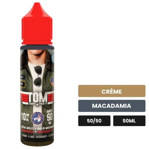 E-liquide Tom de Swoke, 50 ml, saveurs crème et macadamia, sans nicotine — prêt à booster de nicotine.