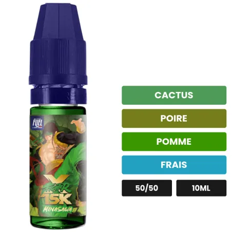 E-liquide Minasawa de Maison Fuel, 10 ml, saveurs cactus, poire, pomme et 1 autre.