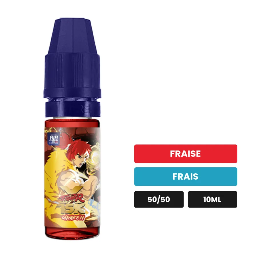 E-liquide Uraken de Maison Fuel, 10 ml, saveurs fraise et frais.