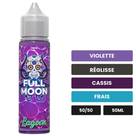 E-liquide Lagoon de Full Moon, 50 ml, saveurs violette, réglisse, cassis et 1 autre, sans nicotine — prêt à booster de.