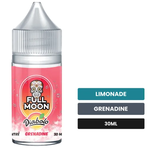 Arome concentre Grenadine de Full Moon, 30 ml, saveurs limonade et grenadine, sans nicotine — arôme à diluer de nicotine.
