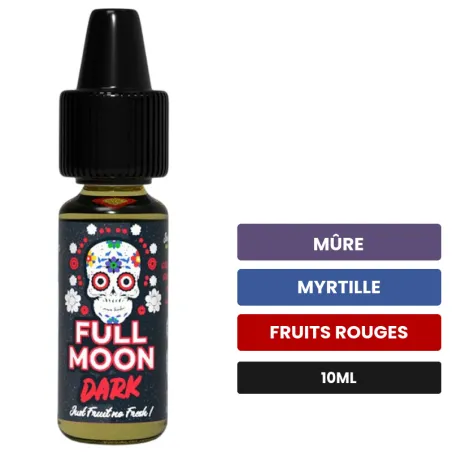 Arome concentre Dark Just Fruit de Full Moon, 10 ml, saveurs mûre, myrtille et fruits rouges, sans nicotine — arôme à diluer.