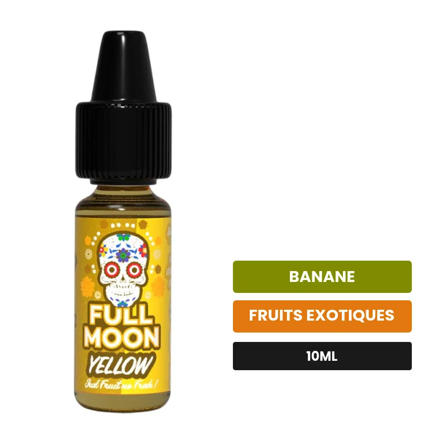 Arome concentre Yellow Just Fruit de Full Moon, 10 ml, saveurs banane et fruits exotiques, sans nicotine — arôme à diluer de.